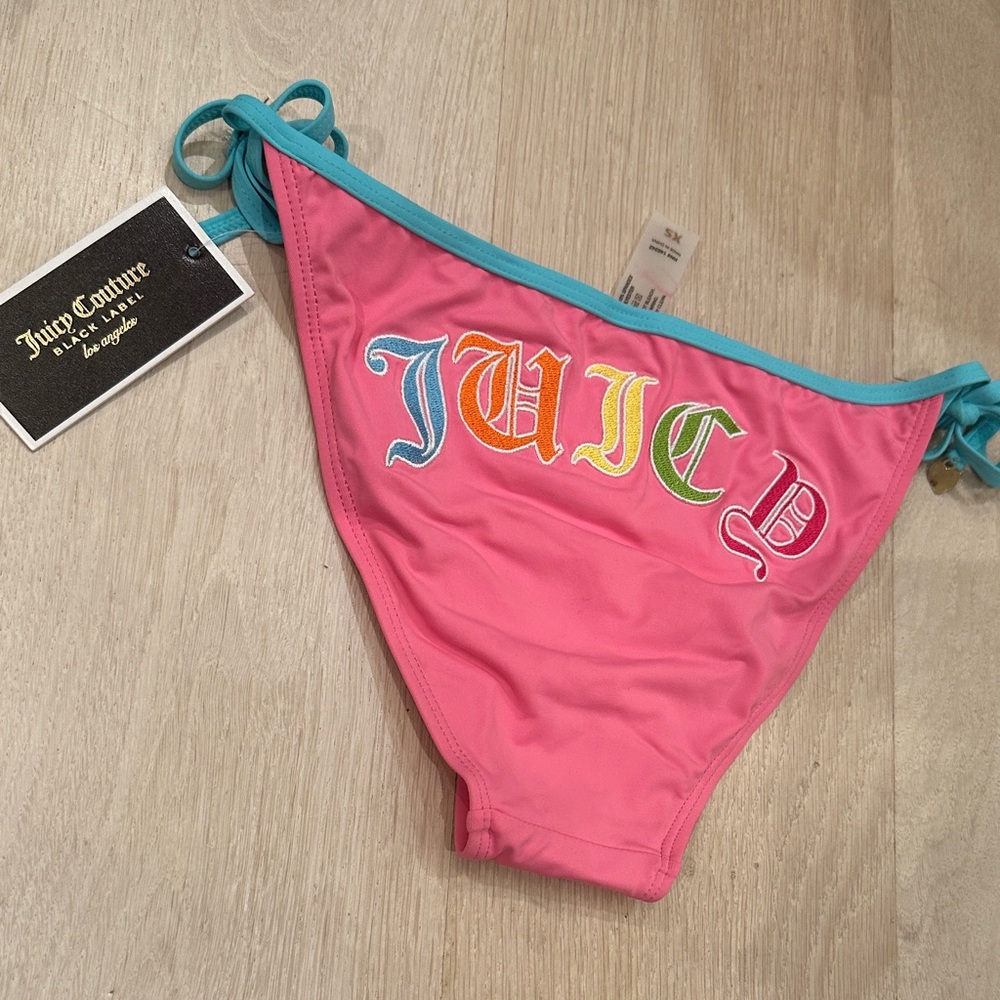 Juicy Couture vintage rare old english Pink Bikini Bottom XS new